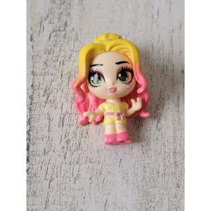 Miniature blonde pink girl doll makeup accessory toy figure